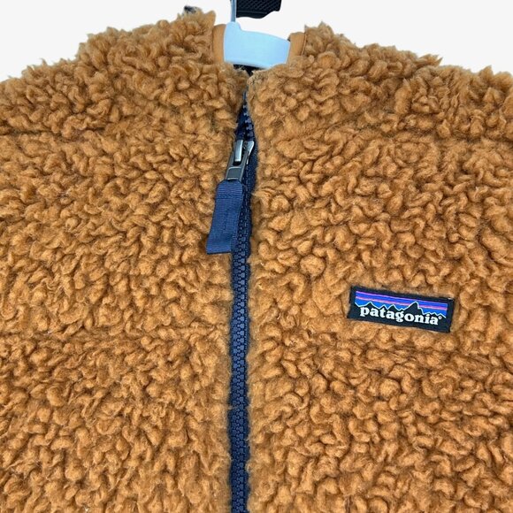 Patagonia Baby Hi Loft Parka Size 3T Brown Deep Pile Full Zip Hooded Teddy Bear - Picture 3 of 12